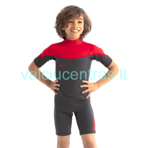 JOBE Boston Shorty 2mm vaikiškas neperšlampamas kostiumas pilka/raudona